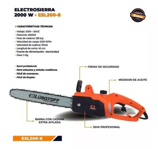 Electrosierra Lusqtoff 2000W Espada 40cms #