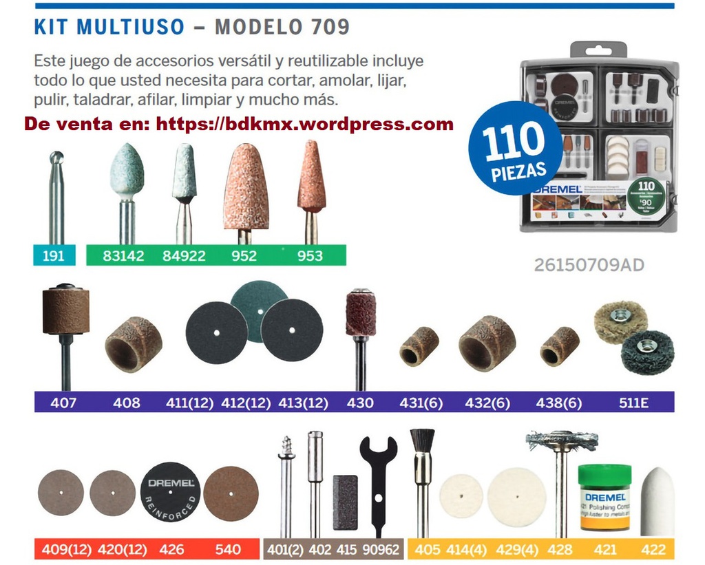 Kit Dremel De 110 Acc Nuevo