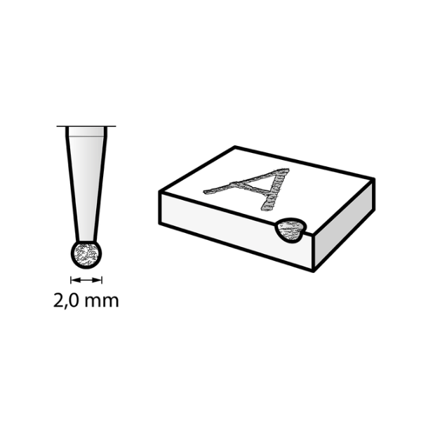 Punta Dremel Diamantada Esférica 1/8''