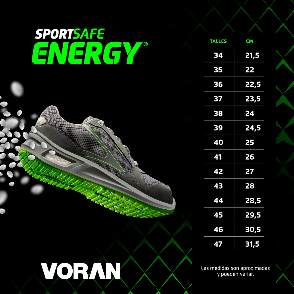 Talle 38 Zapatilla Voran Ultra Premium Energy 610 Negro Nobuck 