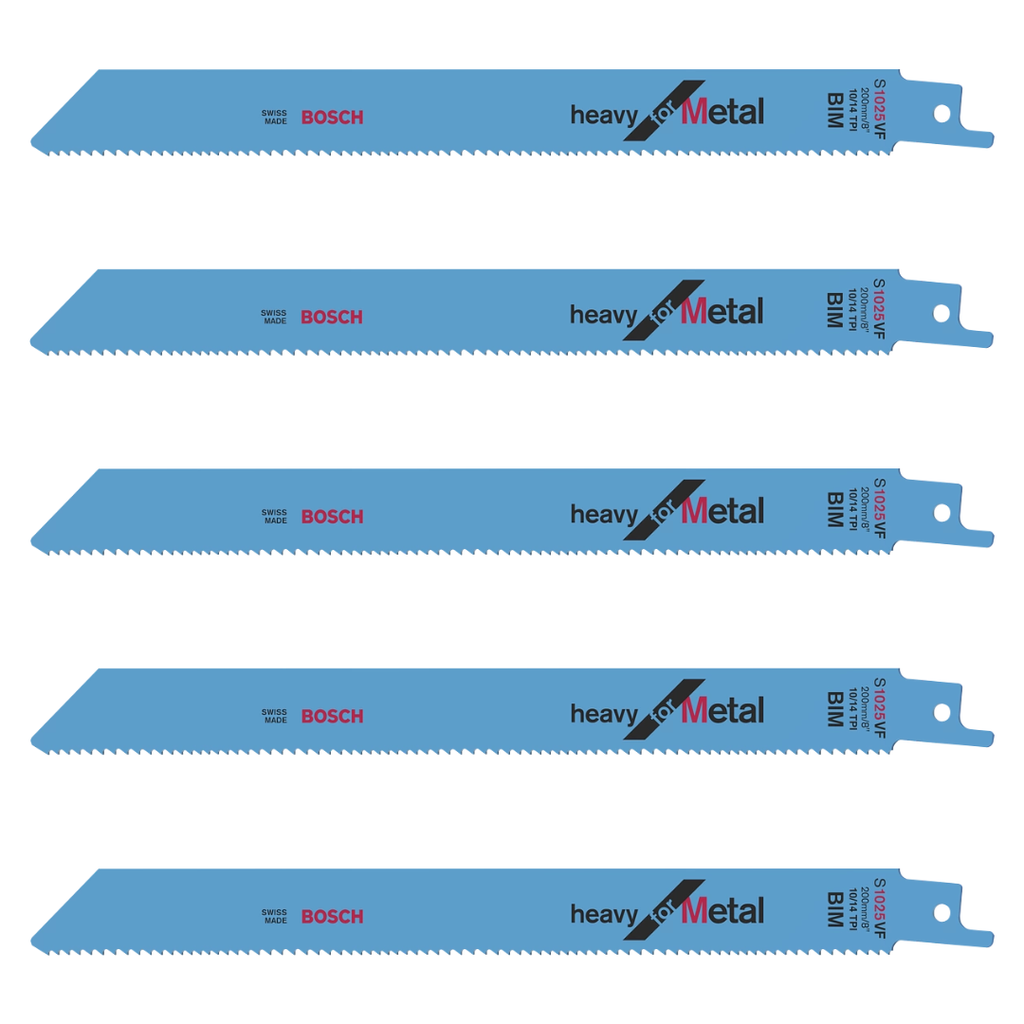 Hoja Sierra Sable Bosch S1025VF 200mm para Chapas Semigruesas y Gruesas x 5u.
