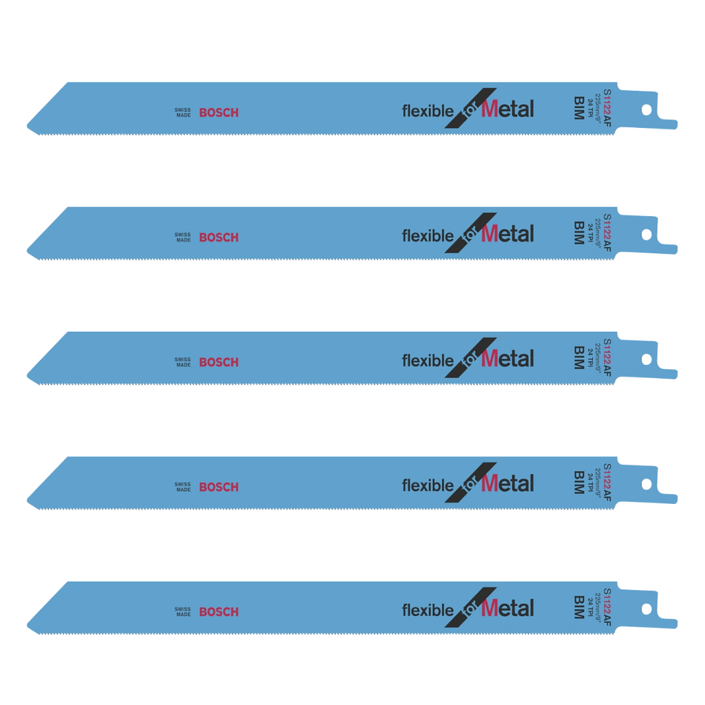 Hoja Sierra Sable Bosch S1122AF 225mm para Chapas/Perfiles Finos/Tubos Finos x 5u.